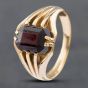 Second Hand 9ct Yellow Gold Garnet Single Stone Signet Ring 41341316