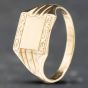 Second Hand 9ct Yellow Gold Oblong Engraved Signet Ring 41341333