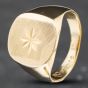 Second Hand 9ct Yellow Gold Large Oblong Diamond Cut Signet Ring 41341334