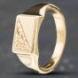 Second Hand 9ct Yellow Gold Oblong Engraved Signet Ring 41341336