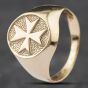 Second Hand 9ct White Gold Maltese Signet Ring 41341364