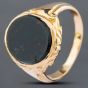 Second Hand Vintage 9ct Yellow Gold Bloodstone Oval Signet Ring 41341370
