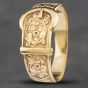 Second Hand 9ct Yellow Gold Pattern Engraved Buckle Ring 41341373