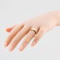 Second Hand 9ct Yellow Gold Diamond Oblong Half Engraved Signet Ring 41341393