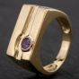Second Hand Yellow Gold Oblong Amethyst Signet Ring 4134139