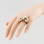 Second Hand 9ct Yellow Gold Heavy Double Buckle Ring 41341405