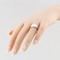 Second Hand 9ct Yellow Gold Single Cut Diamond Oblong Half Engraved Signet Ring 41341410