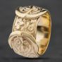 Second Hand 9ct Yellow Gold Heavy Patterned Buckle Ring 41341426