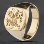 Second Hand 9ct Yellow Gold Welsh Dragon Signet Ring 41341431