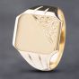 Second Hand 9ct Yellow Gold Part Engraved Signet Ring 41341433