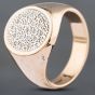 Second Hand 9ct Rose Gold Diamond Oval Signet Ring 41341478
