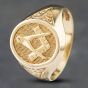 Second Hand 9ct Yellow Gold Masonic Signet Ring 41341526