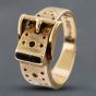 Second Hand 9ct Yellow Gold Holes Dotted Buckle Ring 41341531