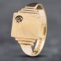 Second Hand 9ct Yellow Gold Diamond Oblong Signet Ring 41341534