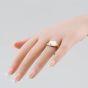 Second Hand 9ct Yellow Gold Diamond Oblong Signet Ring 41341534