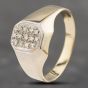 Second Hand 9ct Yellow Gold Single Cut Diamond Pave Set Signet Ring 41341558