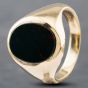 Second Hand 9ct Yellow Gold Bloodstone Large Oval Signet Ring 41341581