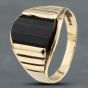 Second Hand Vintage 9ct Yellow Gold Onyx Signet Ring 41341603