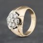 Second Hand 14ct Two Colour Gold Diamond Cluster Signet Ring 41341718