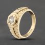 Second Hand Cubic Zirconia Oblong Brick Style Shoulders Signet Ring 41341722