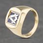 Second Hand 9ct Yellow Gold Enamel Masonic Reversable Signet Ring 41341738