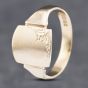 Second Hand 9ct Yellow Gold Oblong Part Engraved Signet Ring 41341742