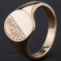 Second Hand 9ct Yellow Gold Oval Half Engraved Signet Ring 4134174