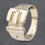 Second Hand 9ct Yellow Gold Hammer Effect Buckle Ring 41341781