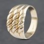 Second Hand 9ct Yellow Gold Three Row Bubble Keeper Ring 41341783