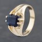 Second Hand 9ct Yellow Gold Glass Oblong Signet Ring 41341815
