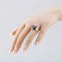 Second Hand Vintage 9ct Yellow Gold Onyx Oblong Signet Ring 41341833