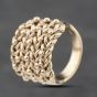 Second Hand 9ct Yellow Gold 5 Row Heavy Keeper Ring 41341861