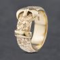 Second Hand 9ct Yellow Gold Engraved Buckle Ring 41341866