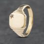 Second Hand Vintage 9ct Yellow Gold Diamond Oblong Signet Ring 41341878