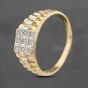 Second Hand 18ct Two Colour Gold Diamond Square Chain Link Signet Ring 41341906