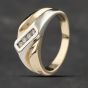 Second Hand 9ct Two Colour Gold Diamond Crossover Signet Ring 41341923