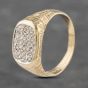 Second Hand 9ct Yellow Gold Cubic Zirconia Square Signet Ring 41341947