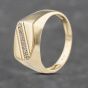 Second Hand 9ct Yellow Gold Diamond Oblong Signet Ring 41341955