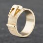 Second Hand Vintage 9ct Yellow Gold Bark Effect Buckle Ring 41341958