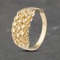 Second Hand 9ct Yellow Gold Three Row Keeper Ring 41341972