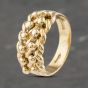 Second Hand 9ct Yellow Gold Two Row Keeper Ring 41341978