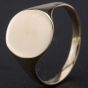 Second Hand 9ct Yellow Gold Plain Oval Signet Ring 4134198