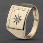 Second Hand 9ct Yellow Gold 0.15ct Diamond Square Signet Ring 41341991