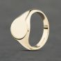Second Hand 9ct Yellow Gold Oval Plain Signet Ring 41342001