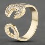 Second Hand 9ct Yellow Gold Cubic Zirconia Spanner Signet Ring 41342020