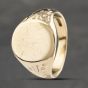 Second Hand Vintage 9ct Yellow Gold Plain Oval Patterned Shoulders Signet Ring 41342051