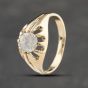 Second Hand 9ct Yellow Gold Cubic Zirconia Claw Set Signet Ring 41342061
