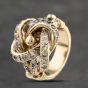Second Hand 9ct Yellow Gold Cubic Zirconia Large Knot Signet Ring 41342063