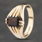 Second Hand 9ct Yellow Gold Garnet Oblong Signet Ring 41342068