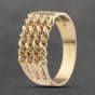 Second Hand 9ct Yellow Gold Four Row Rope Keeper Ring 41342131